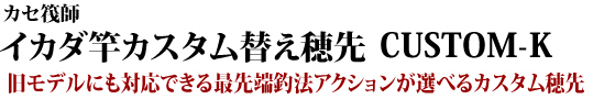 旧モデルにも対応できる最先端釣法アクションが選べるカスタム穂先