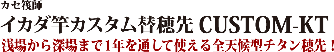 浅場から深場まで1年を通して使える全天候型チタン穂先!