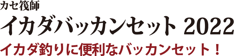 イカダ釣りに便利なバッカンセット！