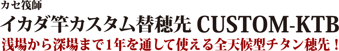 浅場から深場まで1年を通して使える全天候型チタン穂先!
