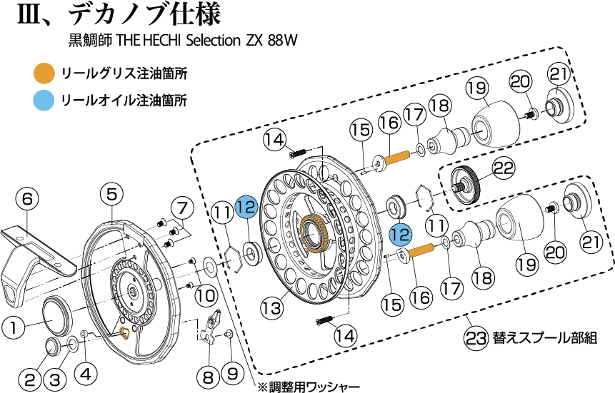 THE Hechi Selection ZX 88Sパーツ分解図