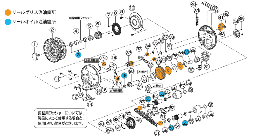 THEアスリートラガー 65HG-RTパーツ分解図